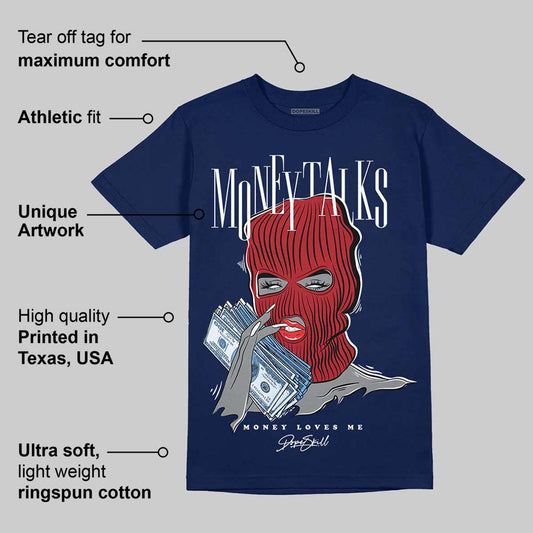 Midnight Navy 1s DopeSkill Navy T-shirt Money Talks Graphic