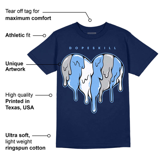 Midnight Navy 5s DopeSkill Navy T-Shirt Slime Drip Heart Graphic