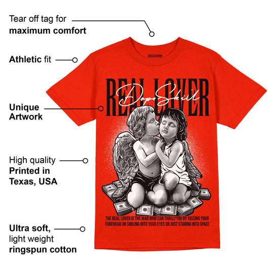 Red Foam Runner DopeSkill Vermillion Red T-shirt Real Lover Graphic