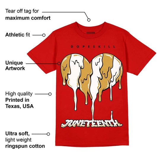 Red Collection DopeSkill Red T-shirt Juneteenth Heart Graphic