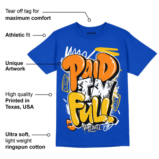 Royal Blue Collection DopeSkill Royal Blue T-shirt New Paid In Full Graphic