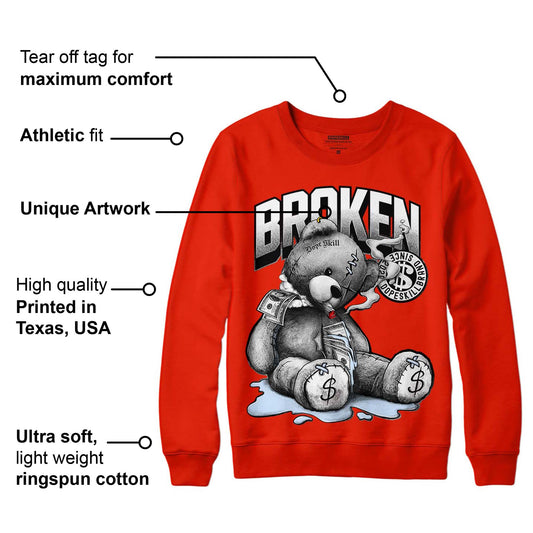 Toro Bravo 6s DopeSkill Varsity Red Sweatshirt Sick Bear Graphic