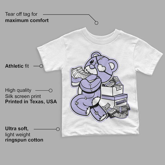 Pure Violet 11s Low DopeSkill Toddler Kids T-shirt Bear Steals Sneaker Graphic