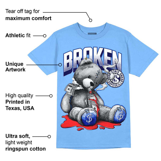 Dunk White Polar Blue DopeSkill University Blue T-shirt Sick Bear Graphic