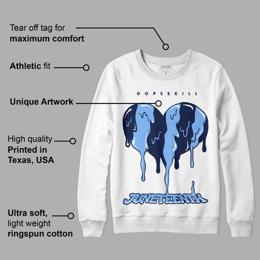 Midnight Navy 5s DopeSkill Sweatshirt Juneteenth Heart Graphic