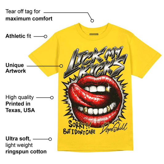 Black Tour Yellow AJ 4 Thunder DopeSkill Tour Yellow T-Shirt Lick My Kicks Graphic