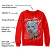 Cherry 11s DopeSkill Varsity Red Sweatshirt Never Stop Hustling Graphic