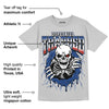 AJ 13 French Blue DopeSkill Light Steel Grey T-shirt Trapped Halloween Graphic