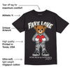 Black Cement 1s Low OG DopeSkill T-Shirt Fake Love Graphic