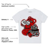 Fire Red 3s DopeSkill Toddler Kids T-shirt Bear Steals Sneaker Graphic