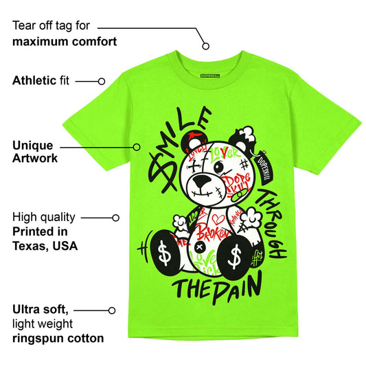 Neon Green Collection DopeSkill Neon Green T-shirt Smile Through The Pain Graphic