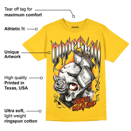 Vivid Sulfur 4s DopeSkill Yellow T-shirt Money On My Mind Graphic