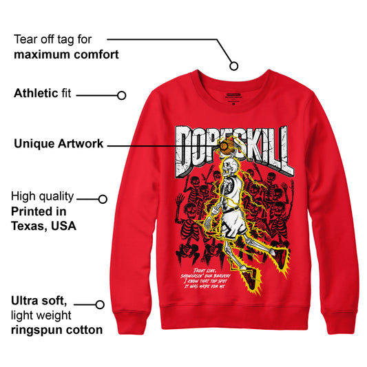 Red Thunder 4s DopeSkill Red Sweatshirt Thunder Dunk Graphic