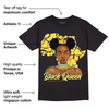 Yellow Snakeskin 11s DopeSkill T-Shirt Black Queen Graphic