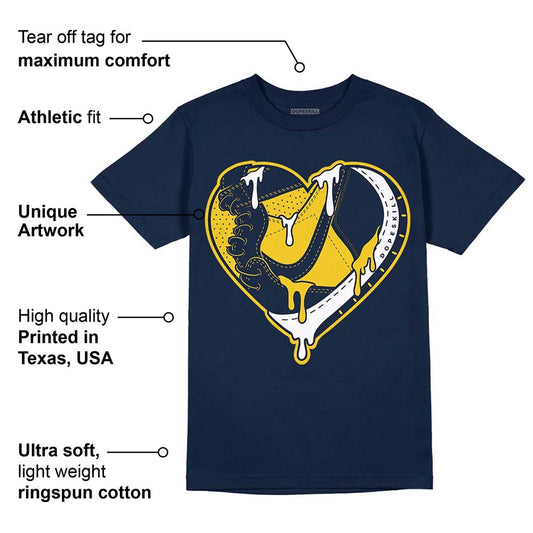 Michigan Dunks DopeSkill Midnight Navy T-Shirt Heart Jordan 1 Graphic