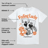 Orange Black White DopeSkill T-Shirt Feeling Lucky Graphic