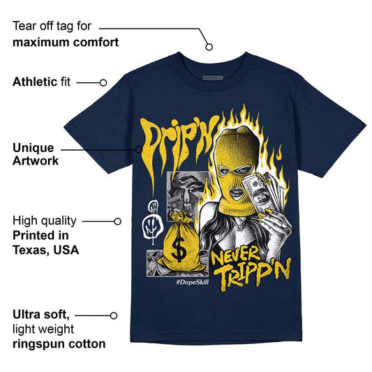 Michigan Dunks DopeSkill Midnight Navy T-Shirt Drip'n Never Tripp'n Graphic