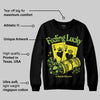 Neon Green Collection DopeSkill Sweatshirt Feeling Lucky Graphic