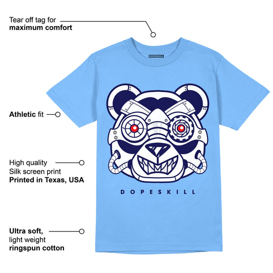 AJ 6 University Blue DopeSkill University Blue T-Shirt Robo Bear Graphic