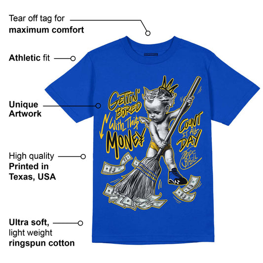 Laney 14s DopeSkill Varsity Royal T-shirt Gettin Bored With This Money Graphic