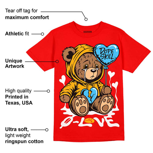 Red Collection DopeSkill Red T-shirt Broken Bear Graphic