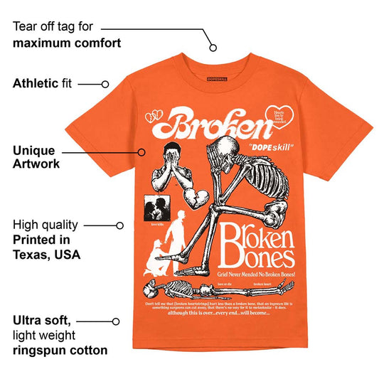 Georgia Peach 3s DopeSkill Orange T-shirt Broken Bones Graphic