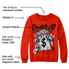 Red Foam Runner DopeSkill Vermillion Red Sweatshirt Money Bag Coming Up Graphic