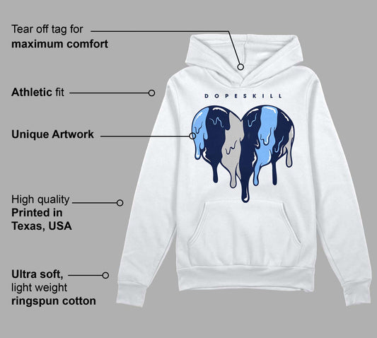 Midnight Navy 5s DopeSkill Hoodie Sweatshirt Slime Drip Heart Graphic