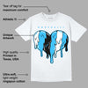 University Blue Toe 1s DopeSkill T-Shirt Slime Drip Heart Graphic