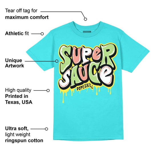 Cyan Burst 9060 DopeSkill Virtual Blue T-Shirt Super Sauce Graphic