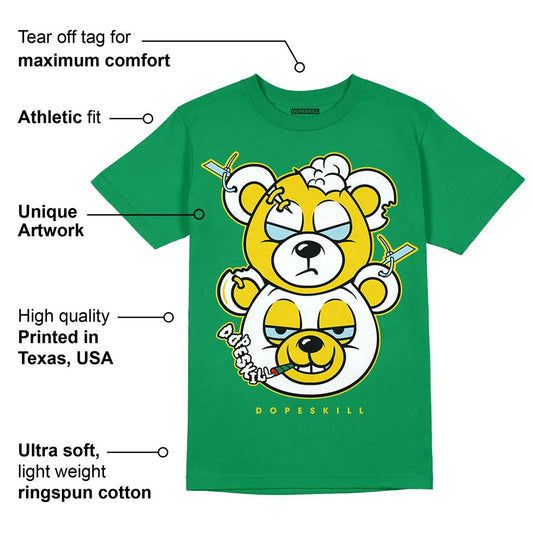 Lucky Green 5s DopeSkill Green T-shirt New Double Bear Graphic