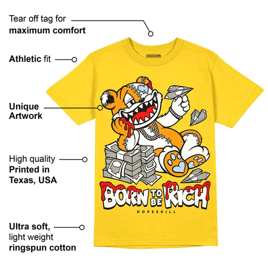 Yellow Ochre 6s DopeSkill Yellow T-shirt Born To Be Rich Graphic