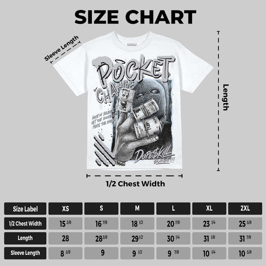 Cement Grey 11s DopeSkill Oversize Print T-Shirt Pocket Change Graphic