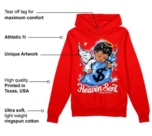 Cherry 11s DopeSkill Varsity Red Hoodie Sweatshirt Heaven Sent Graphic