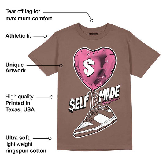 Dunk Smokey Mauve Playful Pink White Brown DopeSkill Brown Savana T-shirt Self Made Graphic