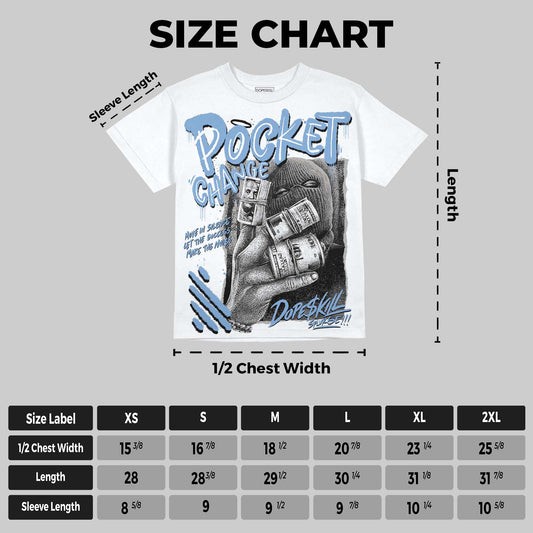 University Blue 5s DopeSkill Oversize Print T-Shirt Pocket Change Graphic