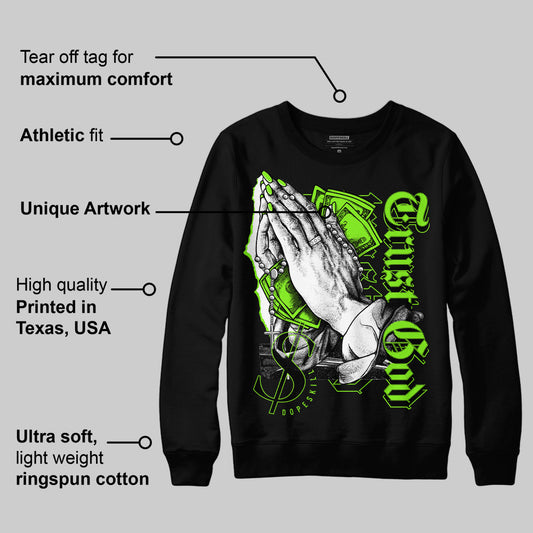 Neon Green Collection DopeSkill Sweatshirt Trust God Graphic