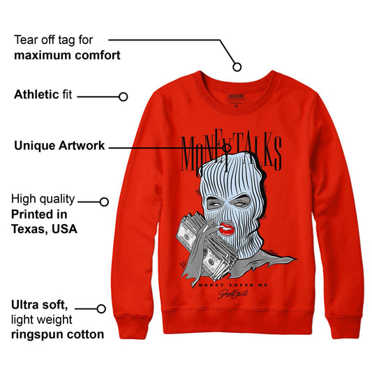 Toro Bravo 6s DopeSkill Varsity Red Sweatshirt Money Talks Graphic