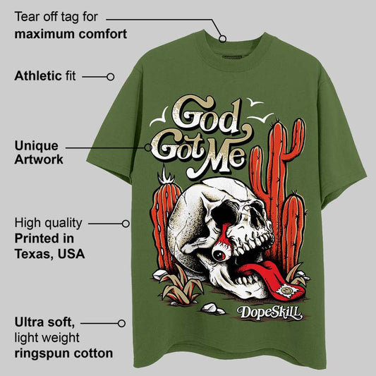 Olive Collection DopeSkill Olive T-shirt God Got Me Graphic