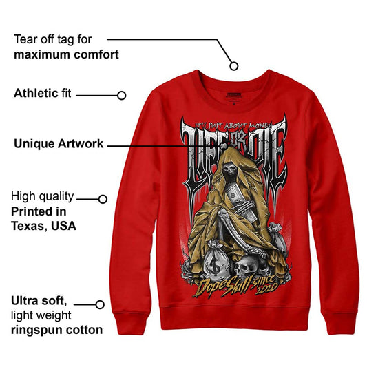 Red Collection DopeSkill Red Sweatshirt Life or Die Graphic