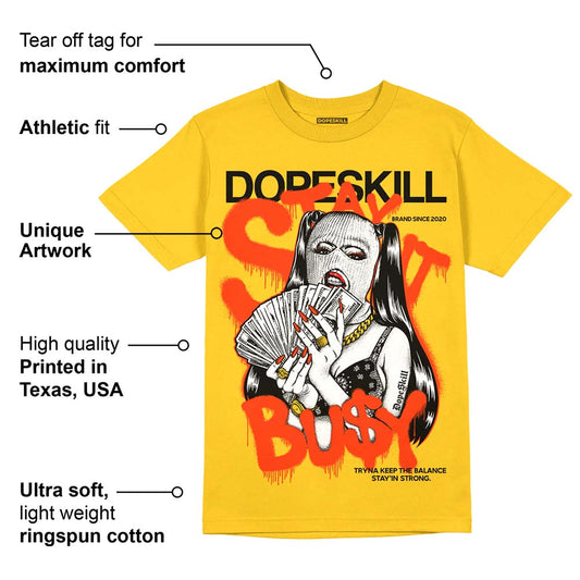 Vivid Sulfur 4s DopeSkill Yellow T-shirt Stay It Busy Graphic