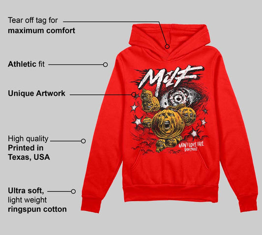 Red Collection DopeSkill Red Hoodie Sweatshirt MILF Graphic