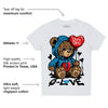 Military Blue 4s DopeSkill Toddler Kids T-shirt Broken Bear Graphic