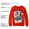 Red Foam Runner DopeSkill Vermillion Red Sweatshirt Stay It Busy Graphic