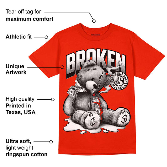 Red Foam Runner DopeSkill Vermillion Red T-shirt Sick Bear Graphic