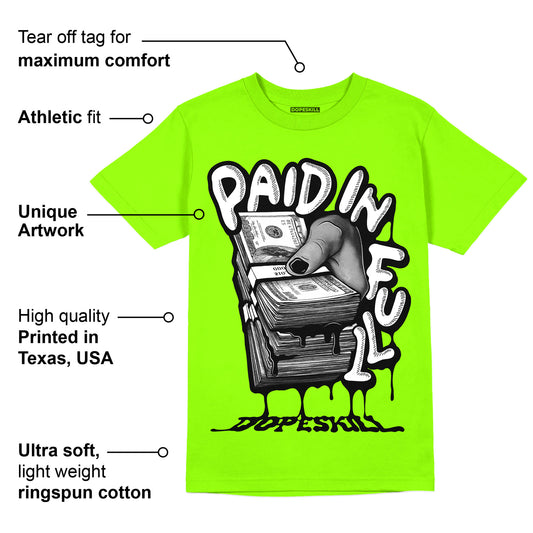 Neon Green Collection DopeSkill Neon Green T-shirt Paid In Full Graphic