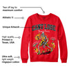 Red Thunder 4s DopeSkill Red Sweatshirt Cant Lose Graphic