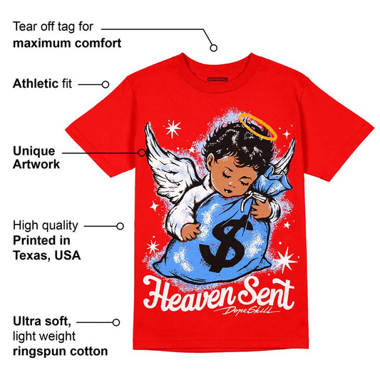 Cherry 11s DopeSkill Varsity Red T-shirt Heaven Sent Graphic