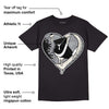 Black Cement 1s Low OG DopeSkill T-Shirt Heart AJ 1 Graphic