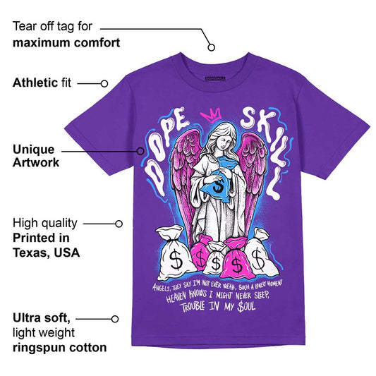 Dunk Purple Championship Court White DopeSkill Purple T-shirt Angels Graphic